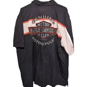 genuine Harley Davidson motorcycles button up shop shirt Xxl Vehicle Audit Team